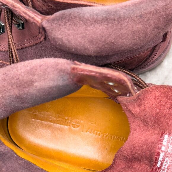 Timberland Premium Dark Red Burgundy Nubuck Waterproof Classic Boots Womens 9 - Picture 8 of 16
